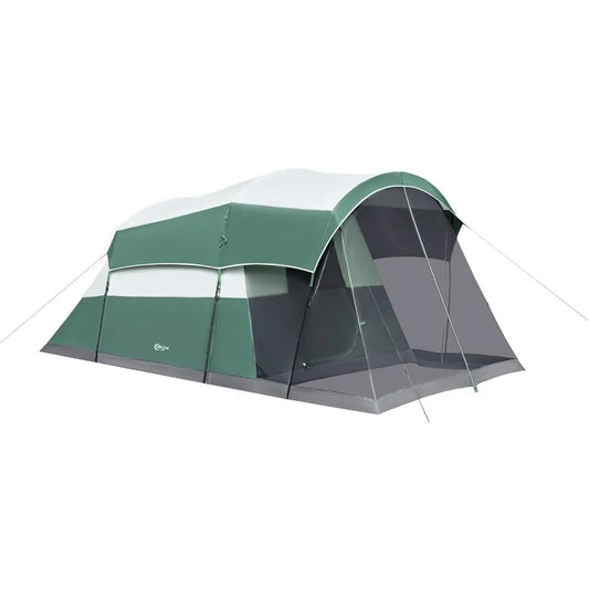 6/8/10 Person Family Camping Tent with Screen Room Water Resistant Big Tunnel Tent with Rainfly Large Family Tent for Outdoor C