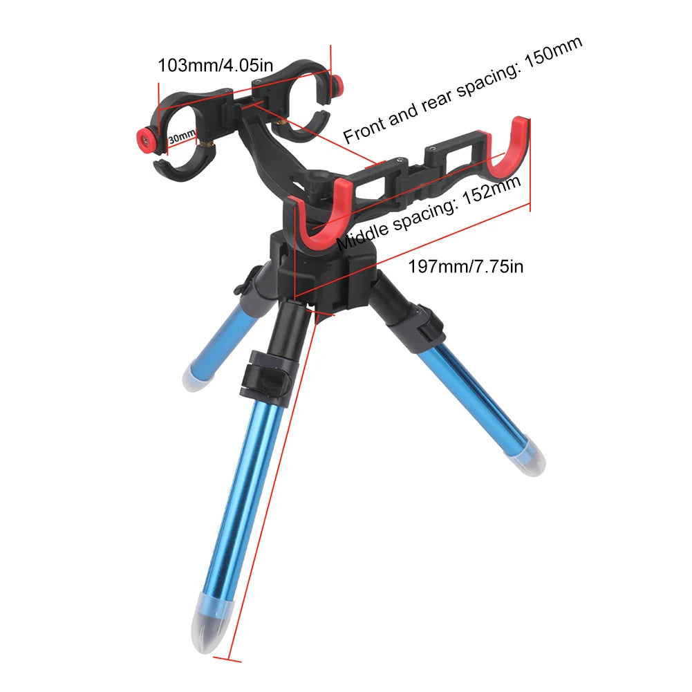 Triangle Fishing Rod Support Adjustable Triangle Fishing Pole Rack Portable Multifunctional Fishing Accessories
