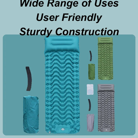 Portable Camping Sleeping Pad With Pillow And Foot Pump