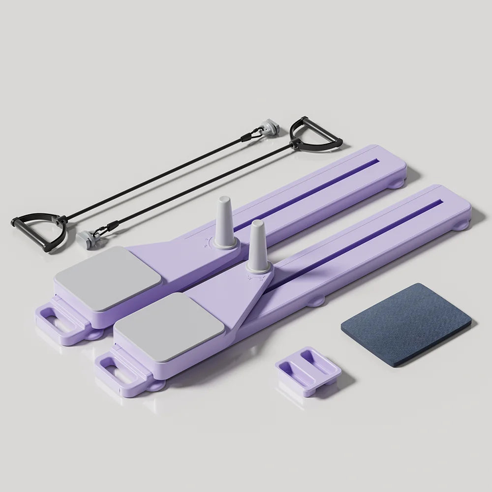 2-in-1 Abs & Ski Board - Portable Core/Leg Trainer, Split Pilates-Reformer for Home Gym, Lightweight Full-Body Fitness