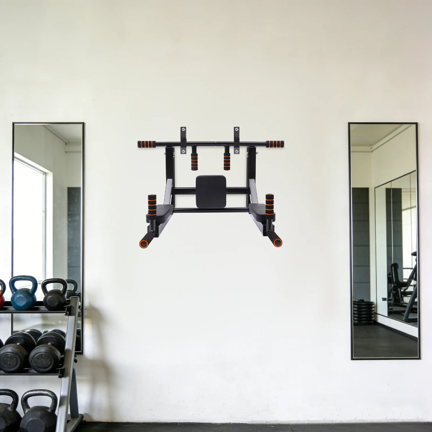 Wall Mounted Pull Up Bar Chin Up bar Multifunctional Dip Station for Indoor Home Gym Workout Training Equipment