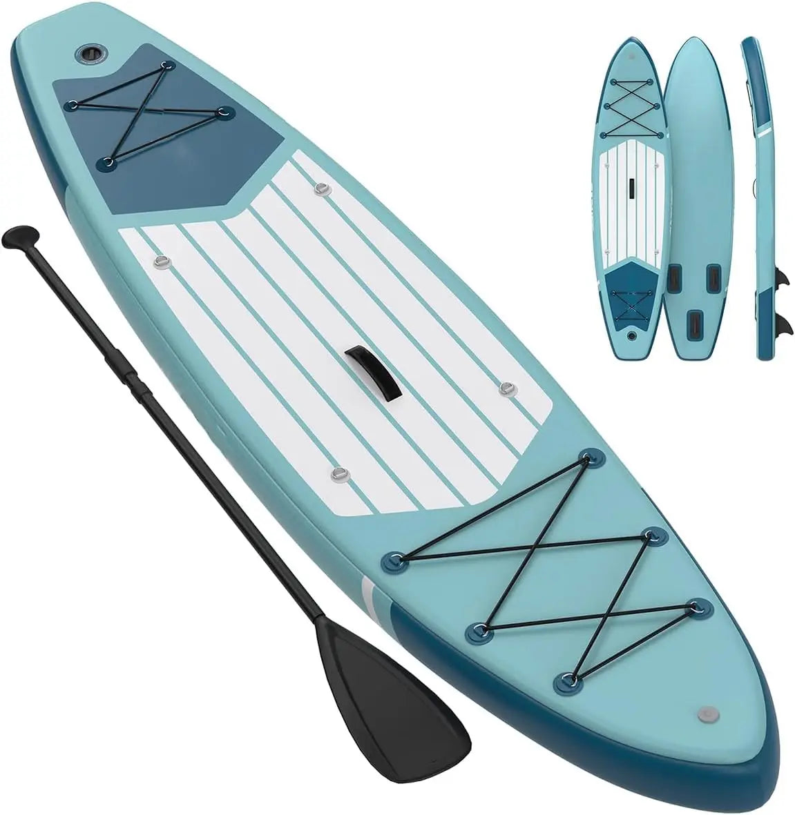 10.6/11 ft Inflatable Stand Up Paddle Board Set –Non-Slip EVA Deck, Premium Accessories –Inflatable Paddle Board for Adults