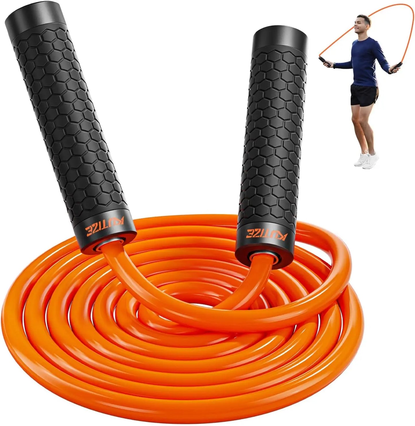 Adjustable Weighted Jump Rope 1lb for Men Women, Home Gym Fitness Training, Boxing Cardio Full Body Workout Equipment