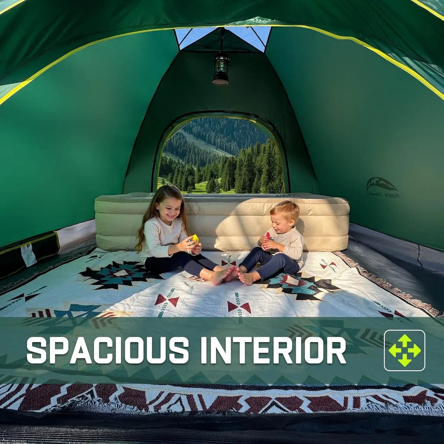 Instant Pop-Up Camping Tent for 1-4 People, Waterproof Windproof Easy Setup Portable Dome Tent