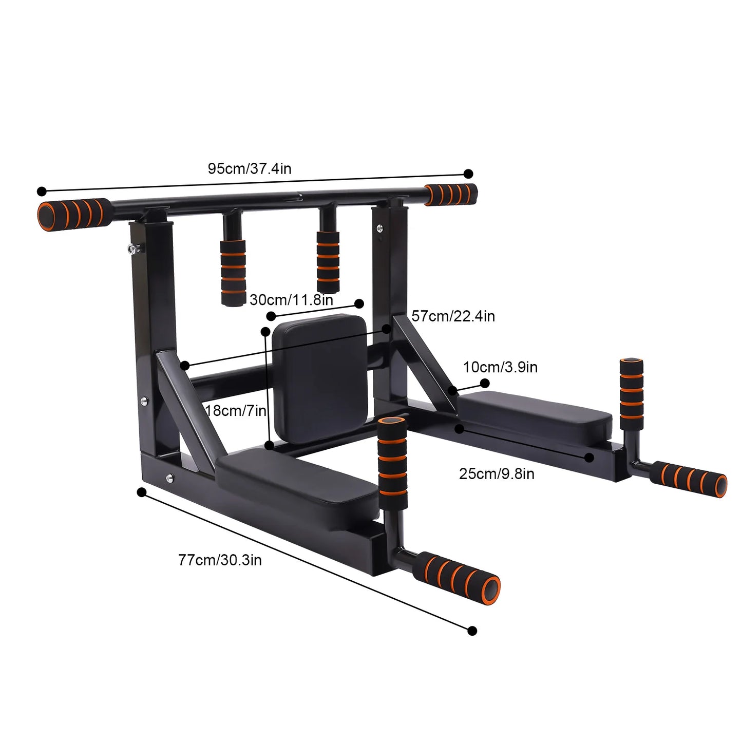 Wall Mounted Pull Up Bar Chin Up bar Multifunctional Dip Station for Indoor Home Gym Workout Training Equipment