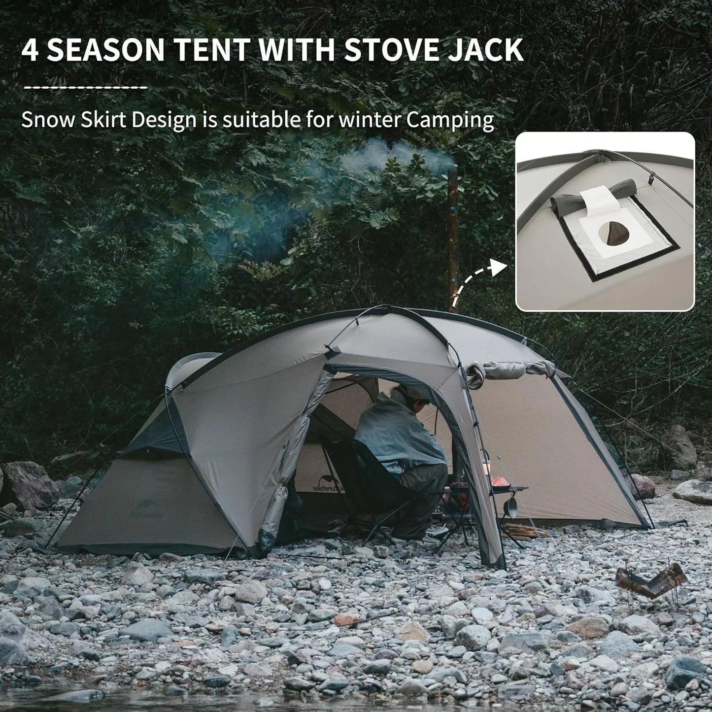 Naturehike Massif Hot Tent With Stove Jack For Two