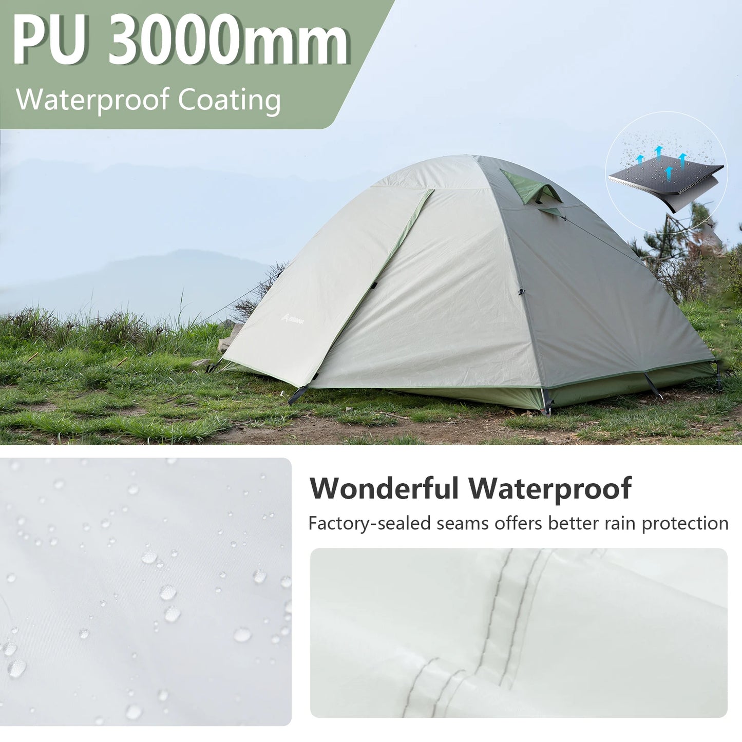 Bisinna Ultralight Outdoor Camping Tent Double Layer Waterproof
