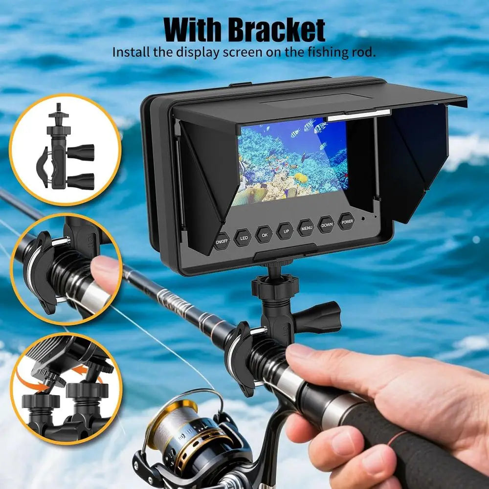 4.3" Underwater Fishing Camera, 1200 TVL Protable Fishing Camera with 8500mAh Battery, Infrared Lights, 165° Wide Angle, 50 FT C
