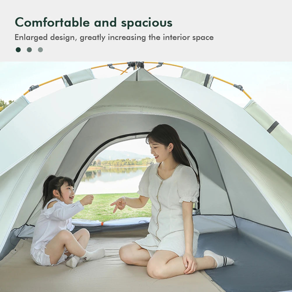Easy Pop Up Camping Tent Waterproof Two-Door Instant Dome Tent