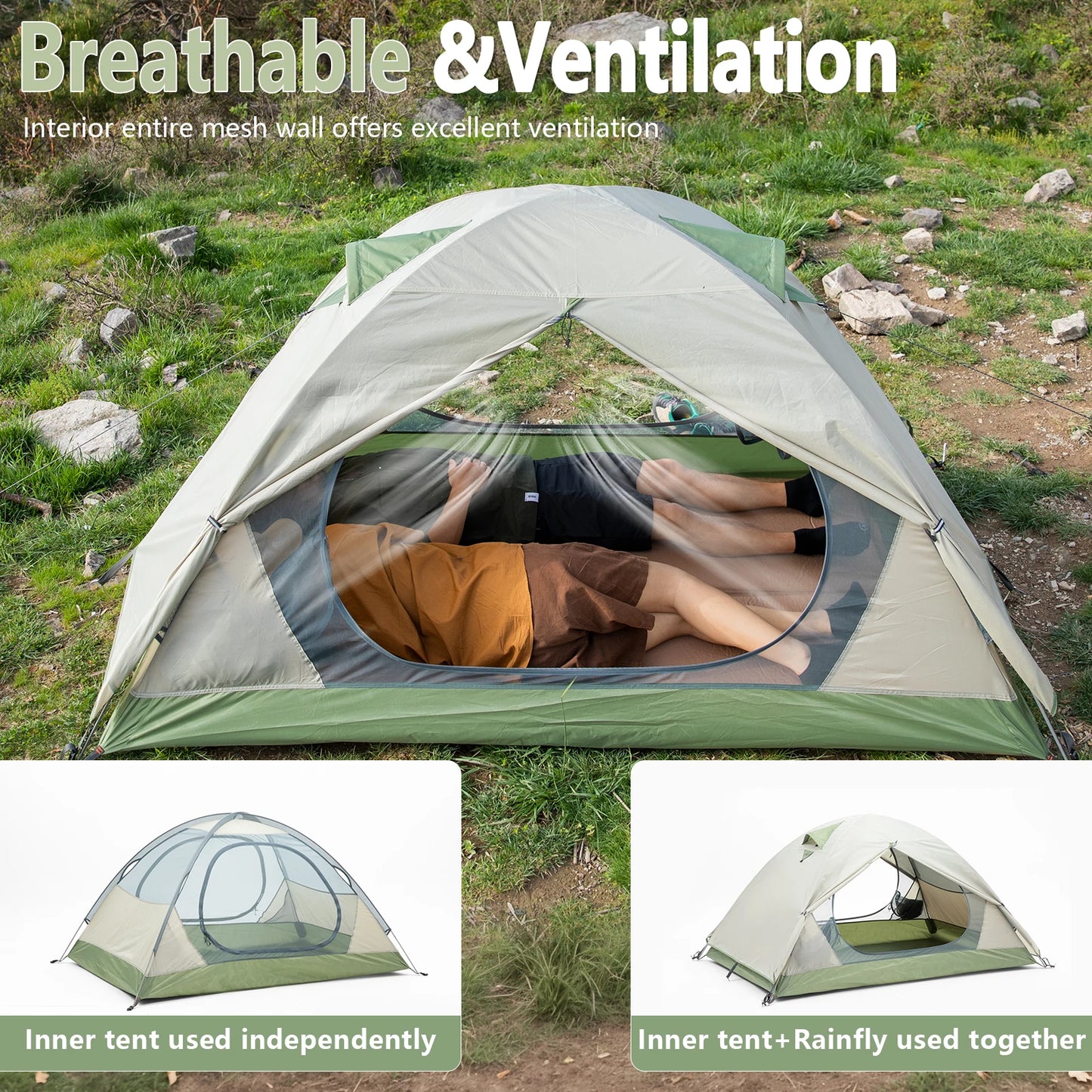 Bisinna Ultralight Outdoor Camping Tent Double Layer Waterproof
