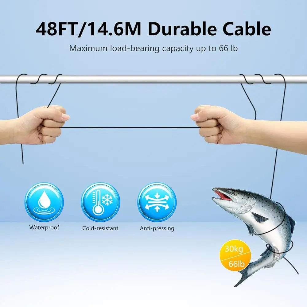 Underwater Fishing Camera,7''IPS Screen Fish Finder,1000TVL Ice Fishing Camera with 12pcs Infrared Lights,6H Battery,USB-C Charg