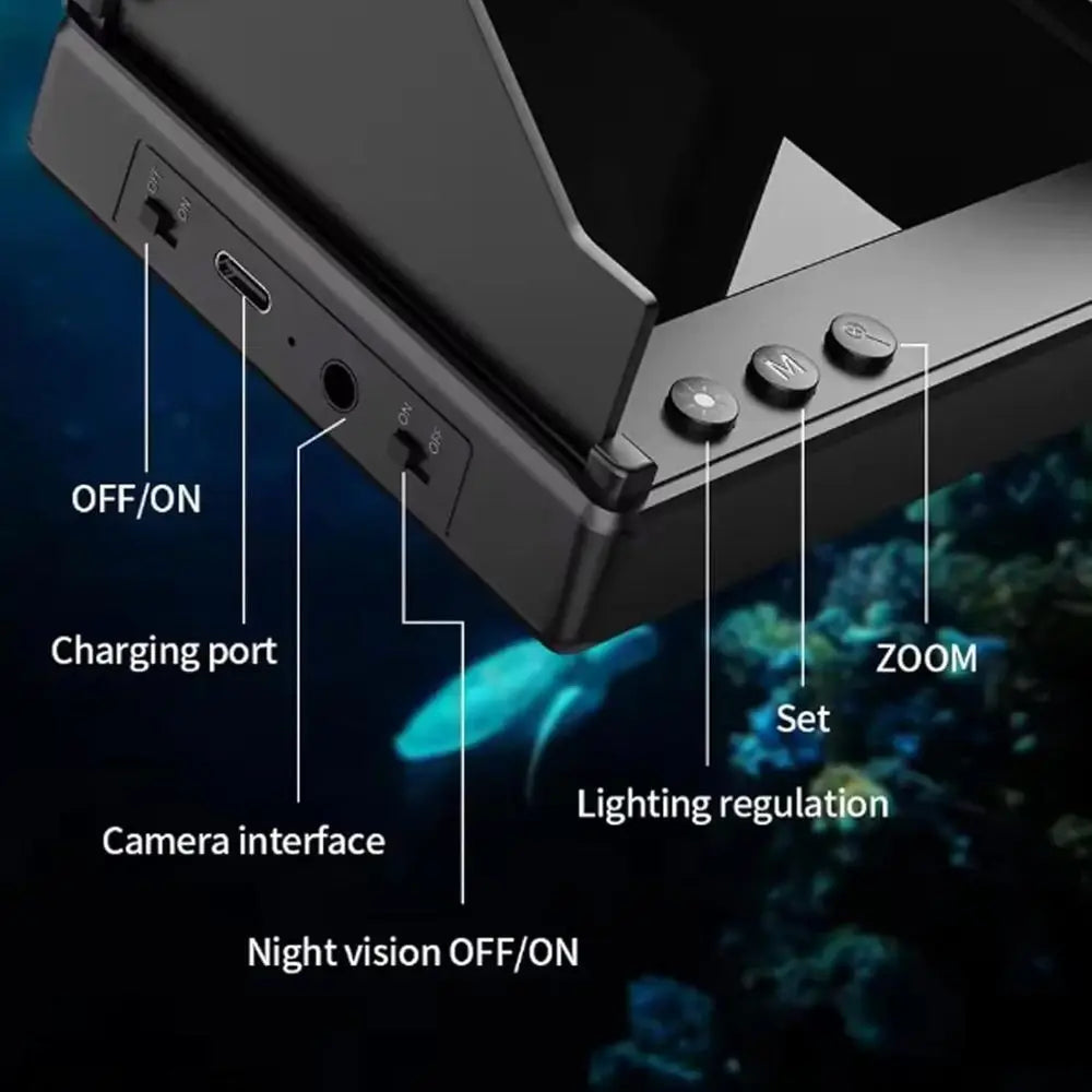 4.3 HD LCD Portable Underwater Fishing Camera with 220° Wide-Angle Lens and Night Vision, IP68 Waterproof for Ice Fishing