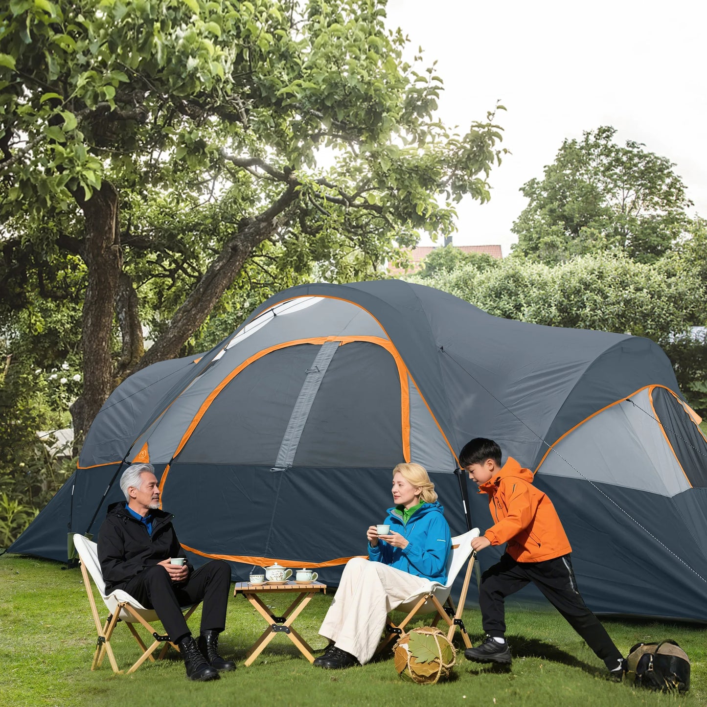 UNP Family Camping Tent Waterproof Weather Resistant Double Layer