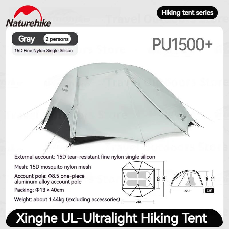 Naturehike Star River UL Camping Tent 15D Silicone Ultralight Portable 2 Person 3 Seasons Outdoor Travel Hiking Tent With Mat