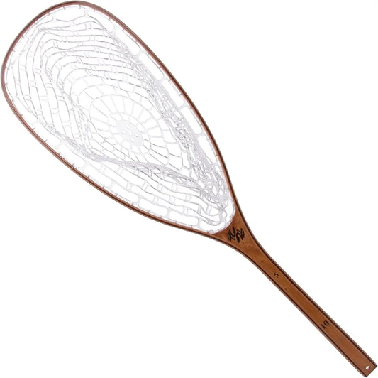 Fish-Safe Fly Fishing Net with Burl Wood Handle