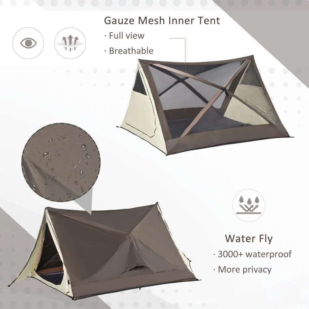 Automatic Pop Up Camping Tent With Rainfly And Mesh Windows