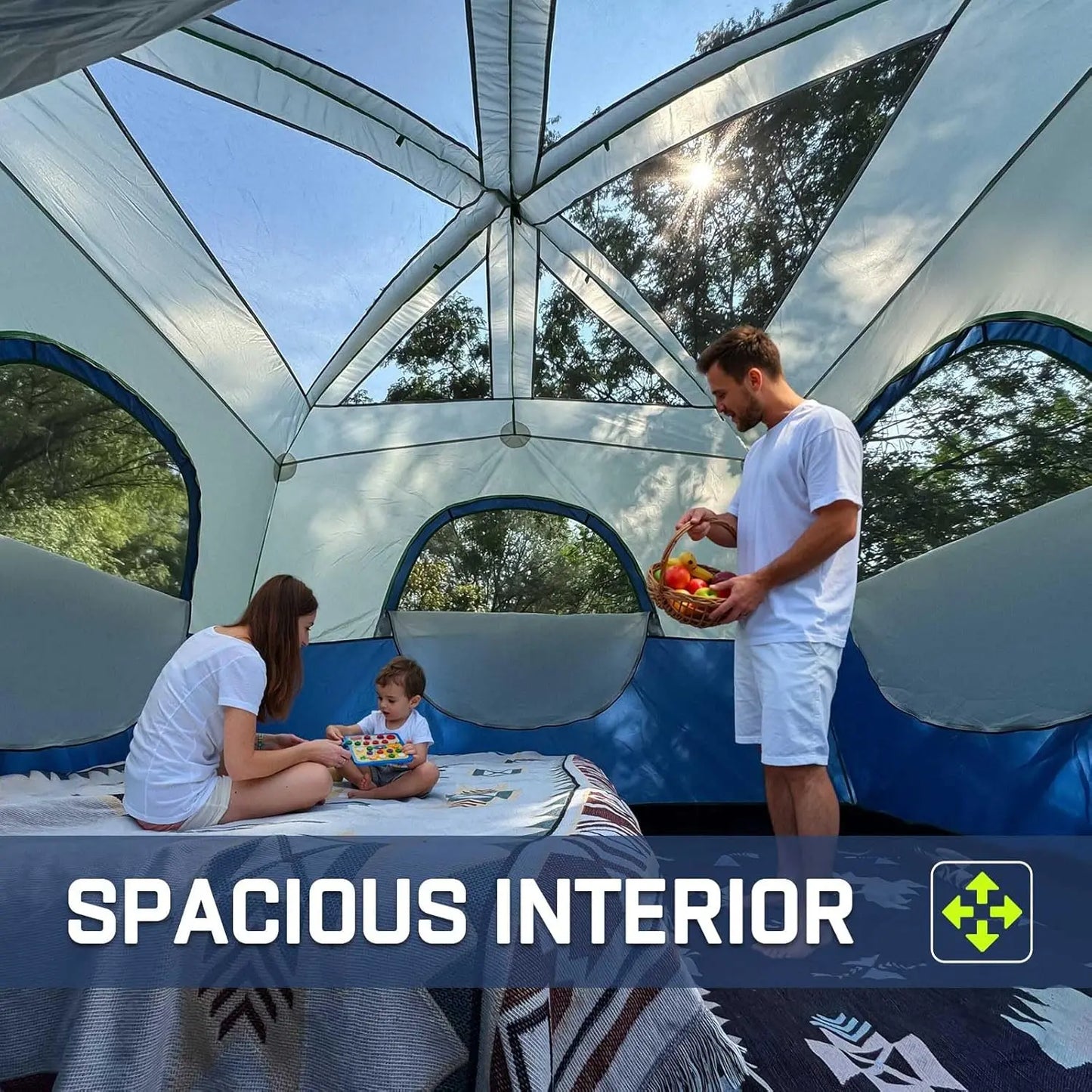 Waterproof Family Camping Tent With Easy Setup And Rainfly