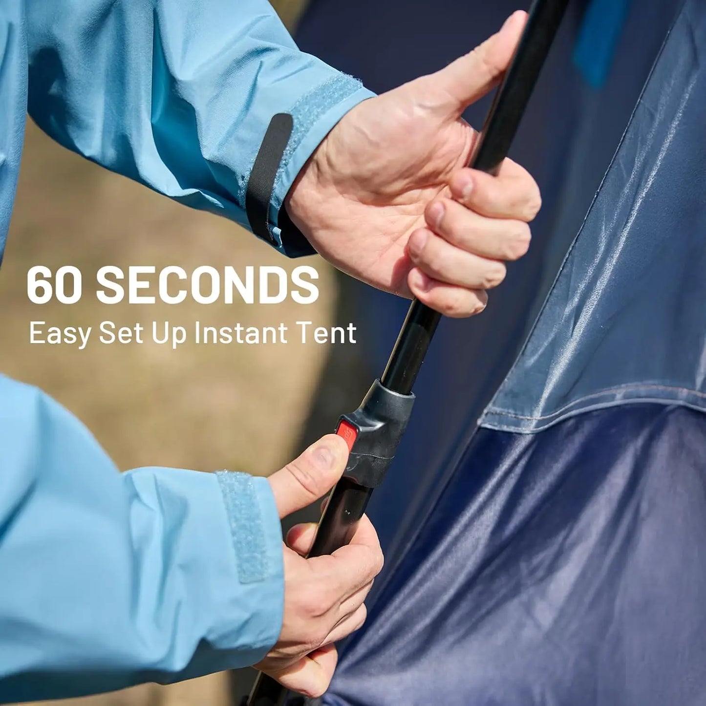 5-6 Person Instant Cabin Tent with Blackout Design, Water-Resistant for Family Camping and Outdoor Adventures
