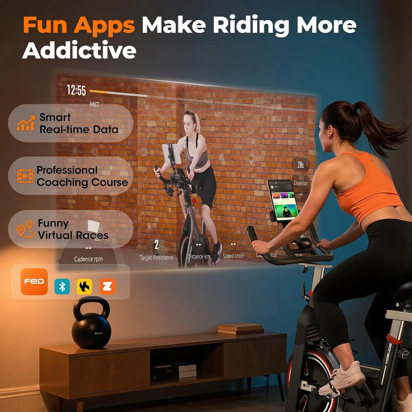 YOSUDA PRO Magnetic Exercise Bike 350 lbs Weight Capacity - Indoor Cycling Bike Stationary with Comfortable Seat Cushion
