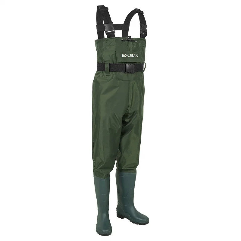 Adult Men Women Waterproof Waders Pants Hooded Long Sleeve Overalls Wader Trousers With Boots Gloves Fishing Hunting Gear Suit