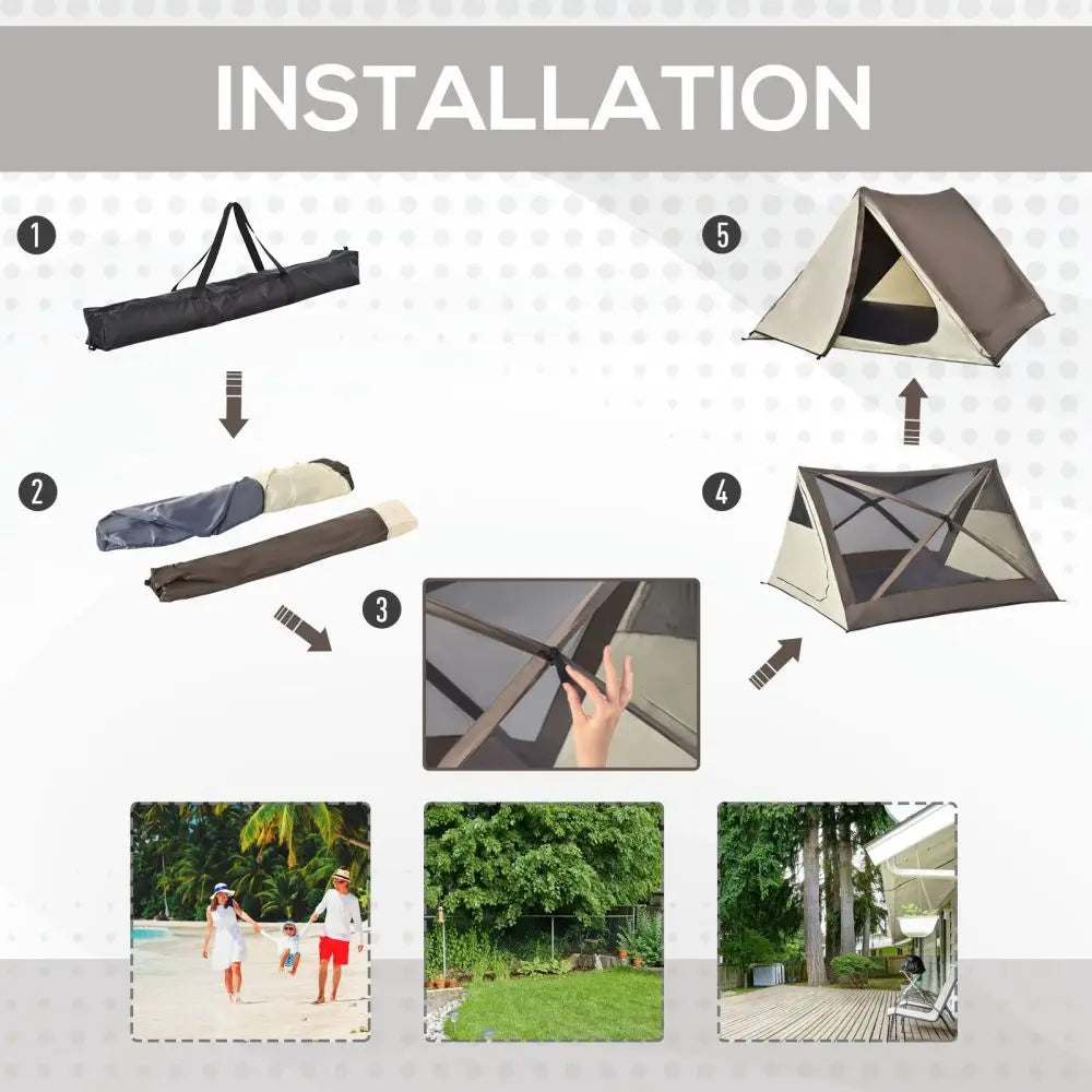 Automatic Pop Up Camping Tent With Rainfly And Mesh Windows