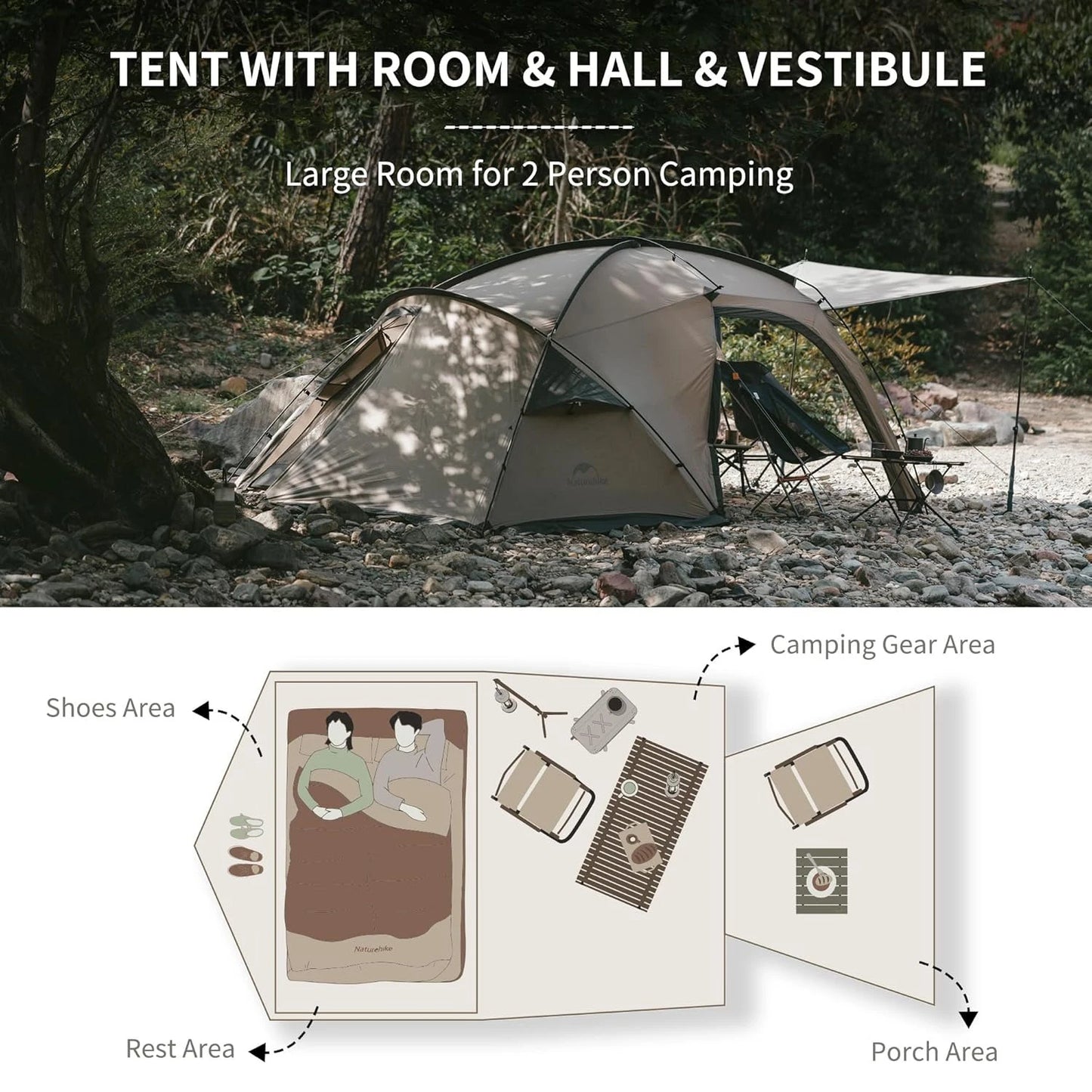 Naturehike Massif Hot Tent With Stove Jack For Two