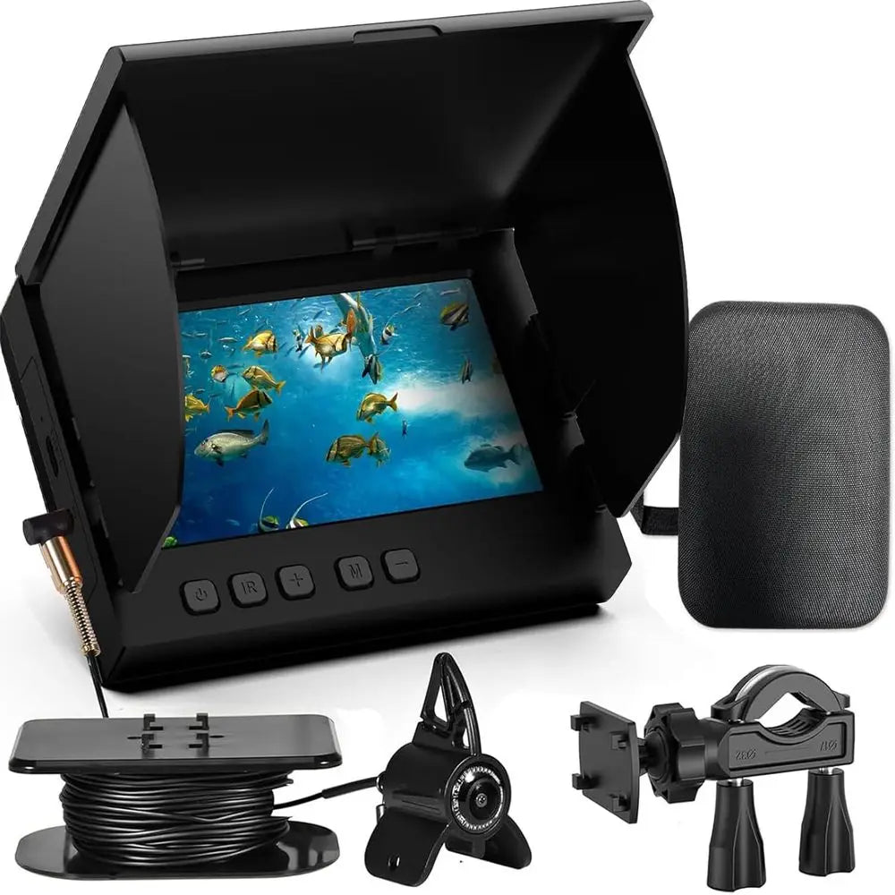 Underwater Fishing Camera with 4.3" IPS Monitor, 65ft/20M Cable Fish Finder Camera with Storage Bag,5000mAh Battery,21pcs IR Lig