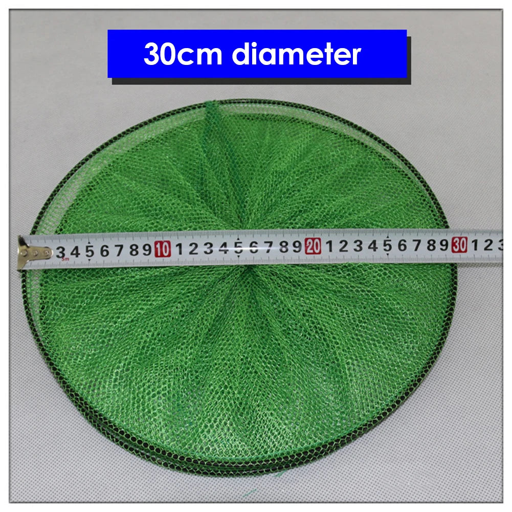 Foldable Nylon Fish Crawdad Crab Trap Net Basket Outdoor Fish Guard Nets Mesh