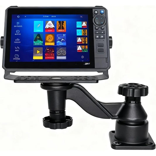 Kayak Fish Finder Mount, 8.74" Long Arm Aluminum Fish Finder Swing Mount Boat Marine Electronics Mounts Compatible with Garmin L