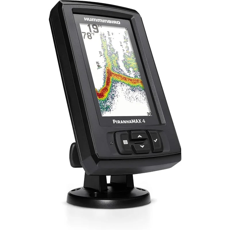 Humminbird PiranhaMAX 4 Fish Finder with Transducer, Dual Beam Sonar, Portable Carrying Case