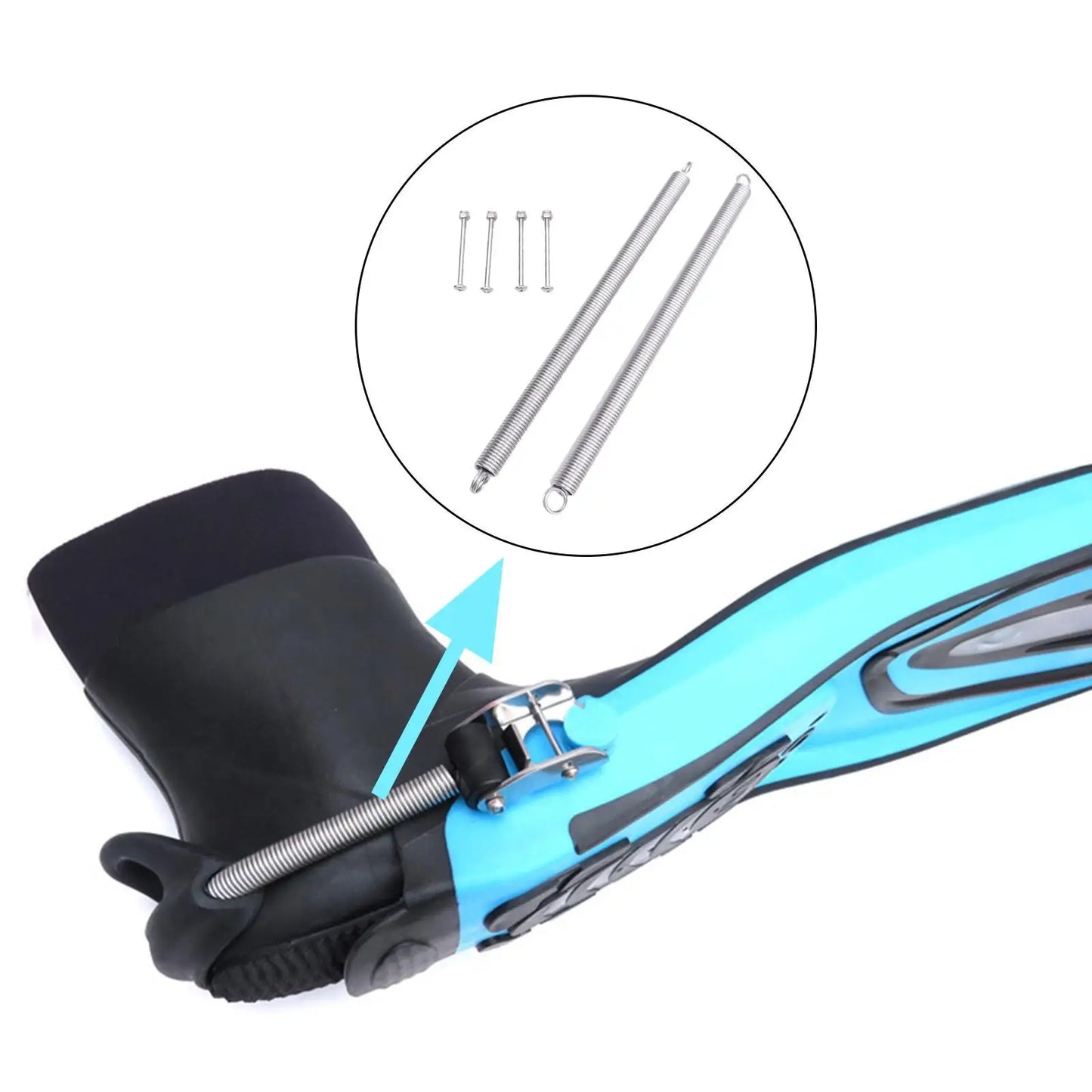 Diving Spring Fin Straps Screws Stainless Steel Non Slip Scuba Pin Strap for Water Sports Equipment