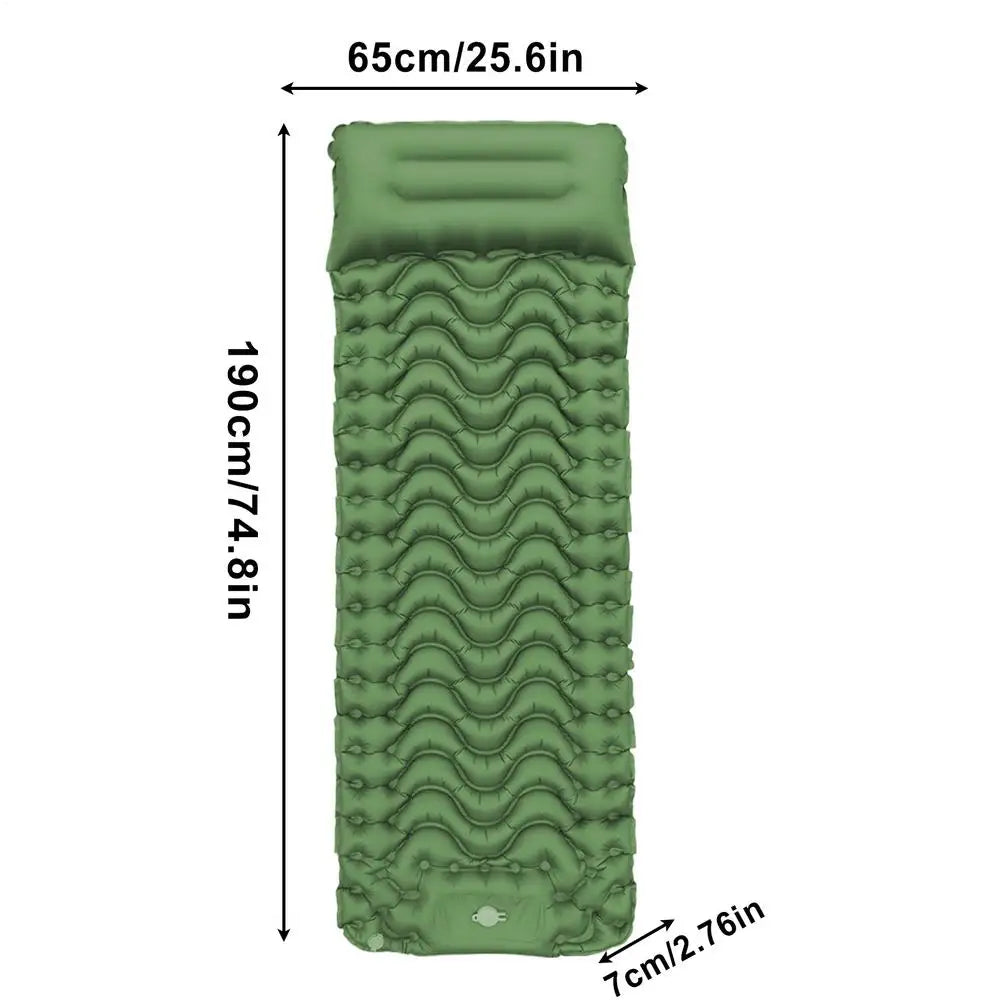 Portable Camping Sleeping Pad With Pillow And Foot Pump