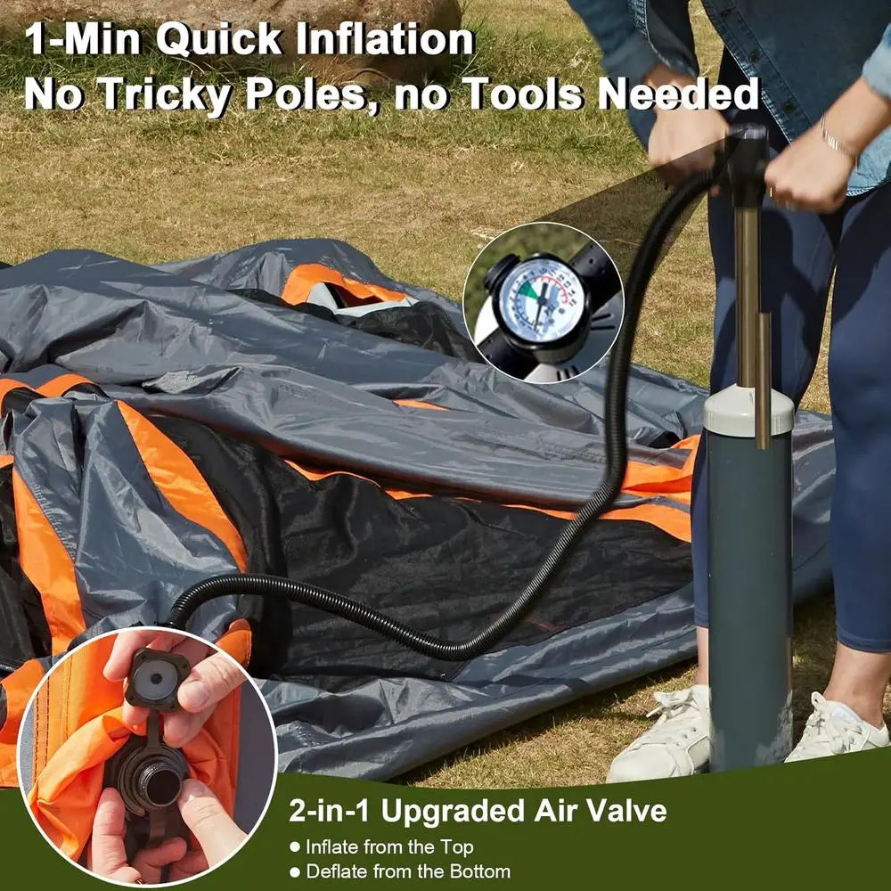 Portable 4-Season Waterproof Air Inflatable Tent For Family Camping Adventures
