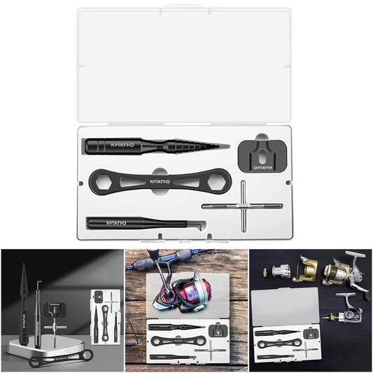 Spinning Wheel Remover Tool Fishing Reel Unload Maintenance Tool Kit Fishing Reel Repair Kit Fishing DIY Repair Tool Set