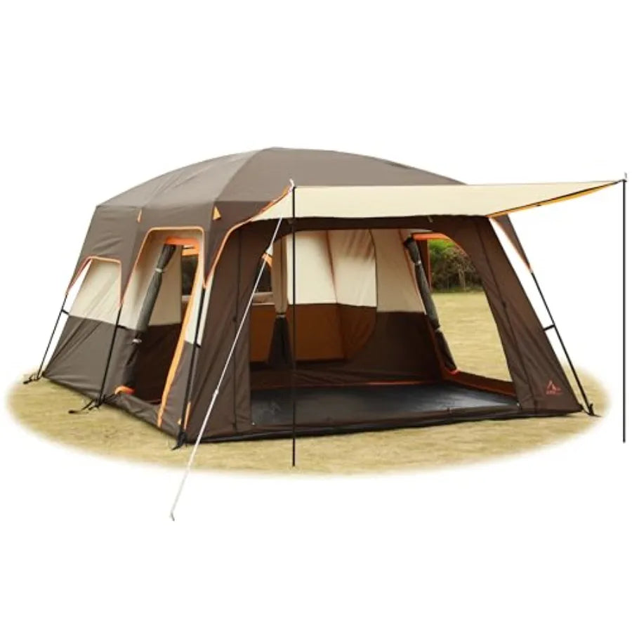 Family Cabin Tent Waterproof With 3 Doors And 3 Windows