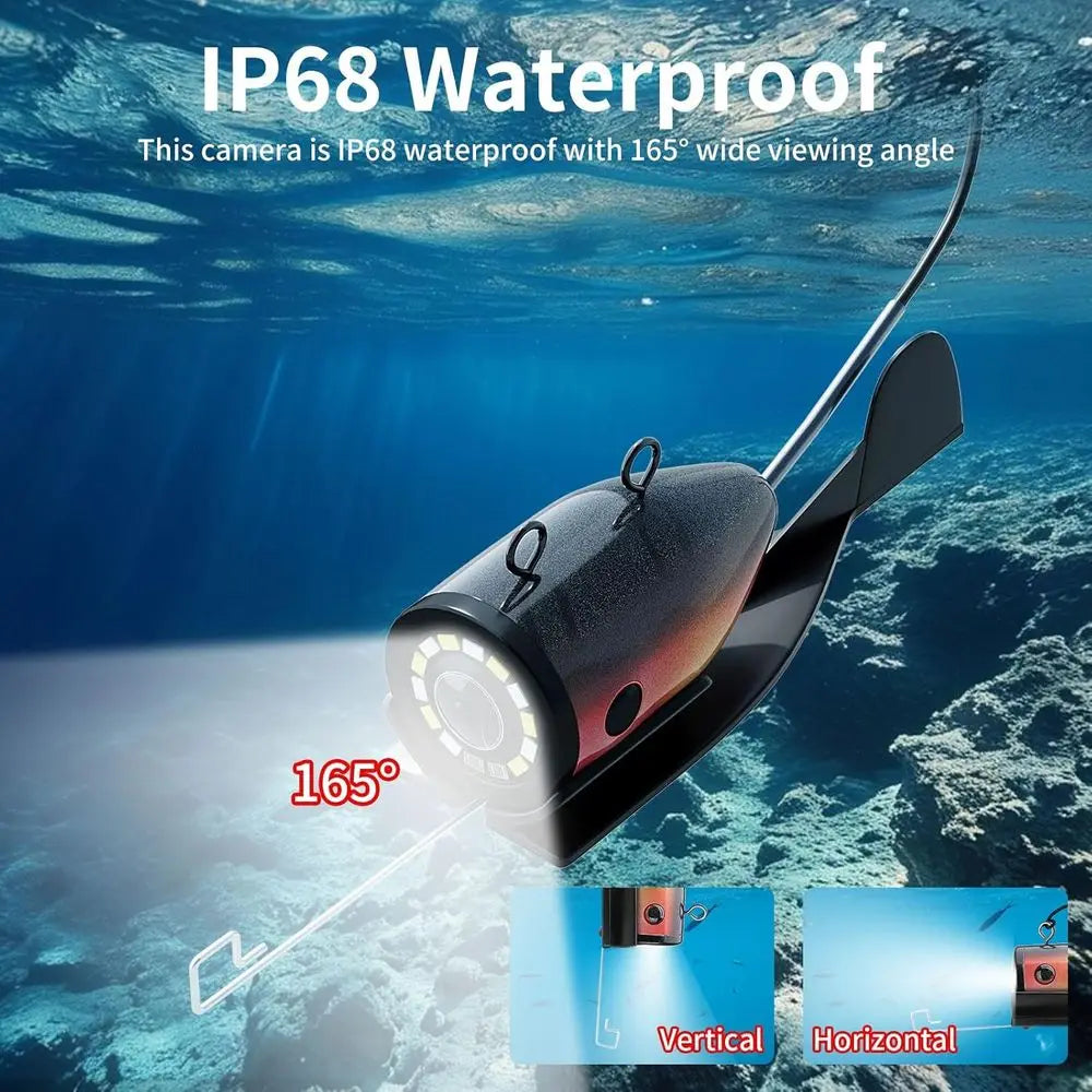 4.3" Underwater Fishing Camera, 1200 TVL Protable Fishing Camera with 8500mAh Battery, Infrared Lights, 165° Wide Angle, 50 FT C