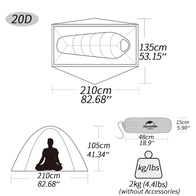 Naturehike Cycling Tent Ultralight 20D Single Person Outdoor Camping Hiking Backpack Sun Shelter Portable Waterproof Tents