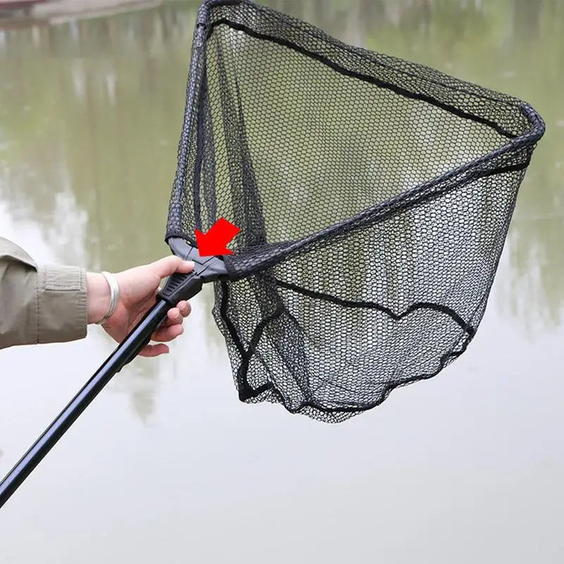 New Floating Fishing Net Aluminium Alloy Foldable Telescoping Landing Net Retractable Handle Nylon Mesh Sea Fishing Accessories