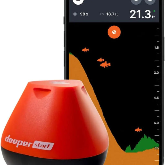 Start Fish Finder - Portable and Depth Finder for Recreational Fishing from Dock, Shore, Bank or Kayak | Castable Smart Sonar wi