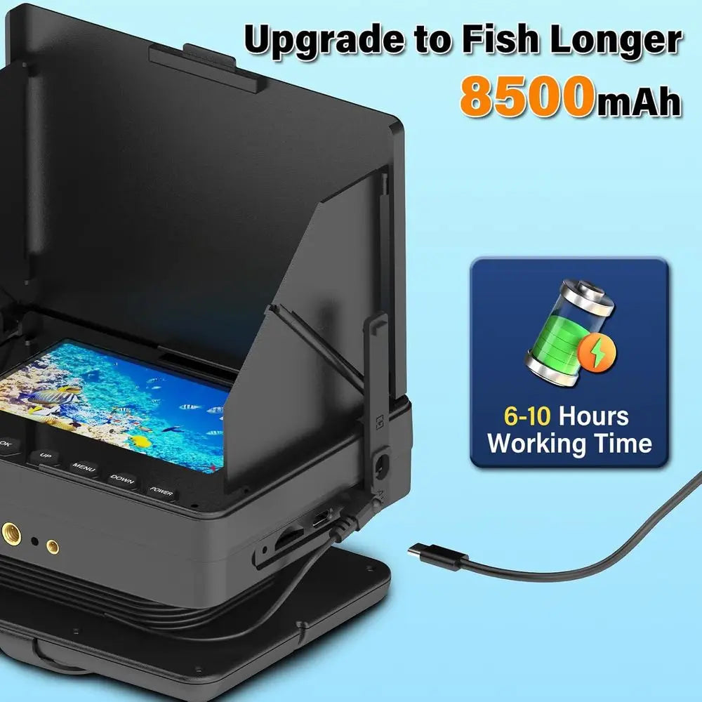 4.3" Underwater Fishing Camera, 1200 TVL Protable Fishing Camera with 8500mAh Battery, Infrared Lights, 165° Wide Angle, 50 FT C