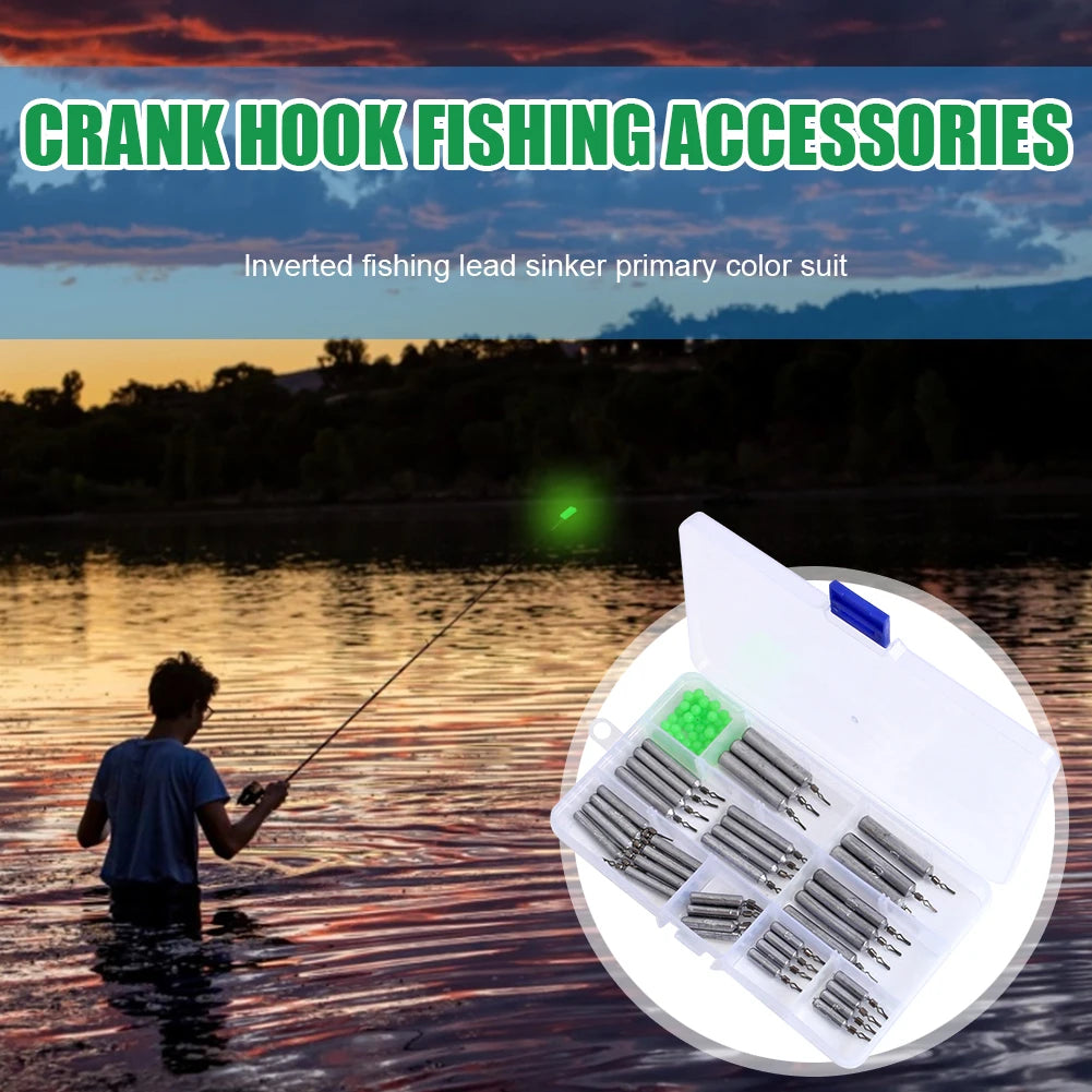 90pcs Practical Fishing Sinker Slim Drop Shot Weight Set with Storage Box Multiple Sizes Drop Shot Fishing Tools