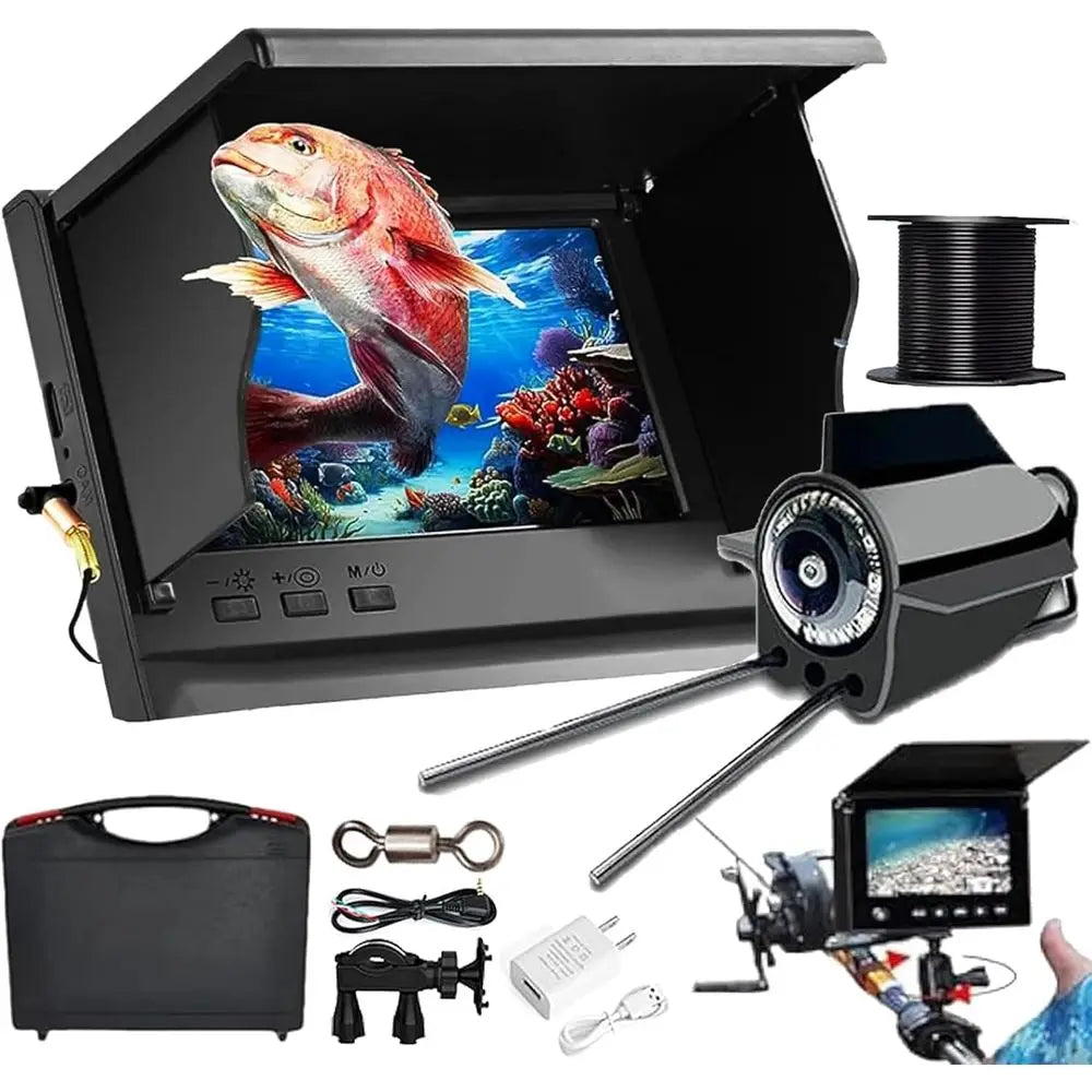 4.3 HD LCD Portable Underwater Fishing Camera with 220° Wide-Angle Lens and Night Vision, IP68 Waterproof for Ice Fishing