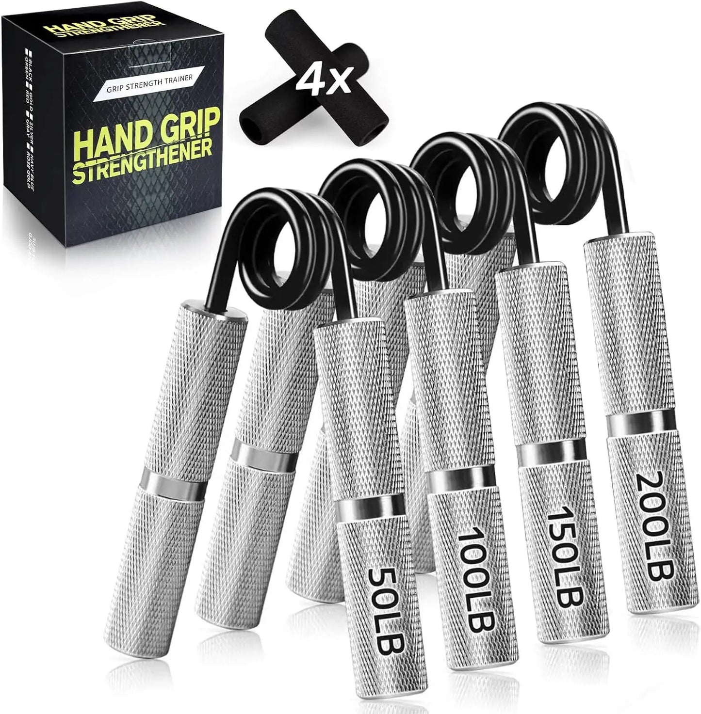 Hand Gripper Strengthener Set 50LB-300LB, Grip Strength Trainer for Forearm Muscle Building and Rehabilitation