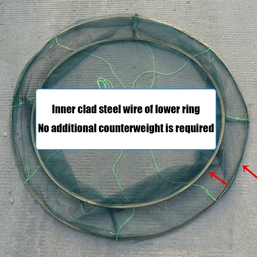 Foldable Drop Fishing Landing Net Fish Catcher Crayfish Shrimp Catcher Tank for Fish Eels Trap Cage Prawn Bait Crab