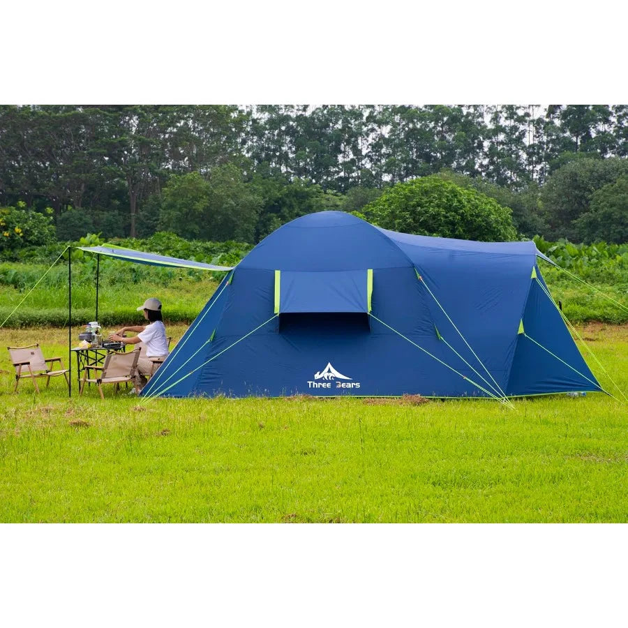 Family Camping Tent 6Person Spacious Design 3000mm Waterproof Suitable for Road Trips Backyards Extended Camping Adventures in