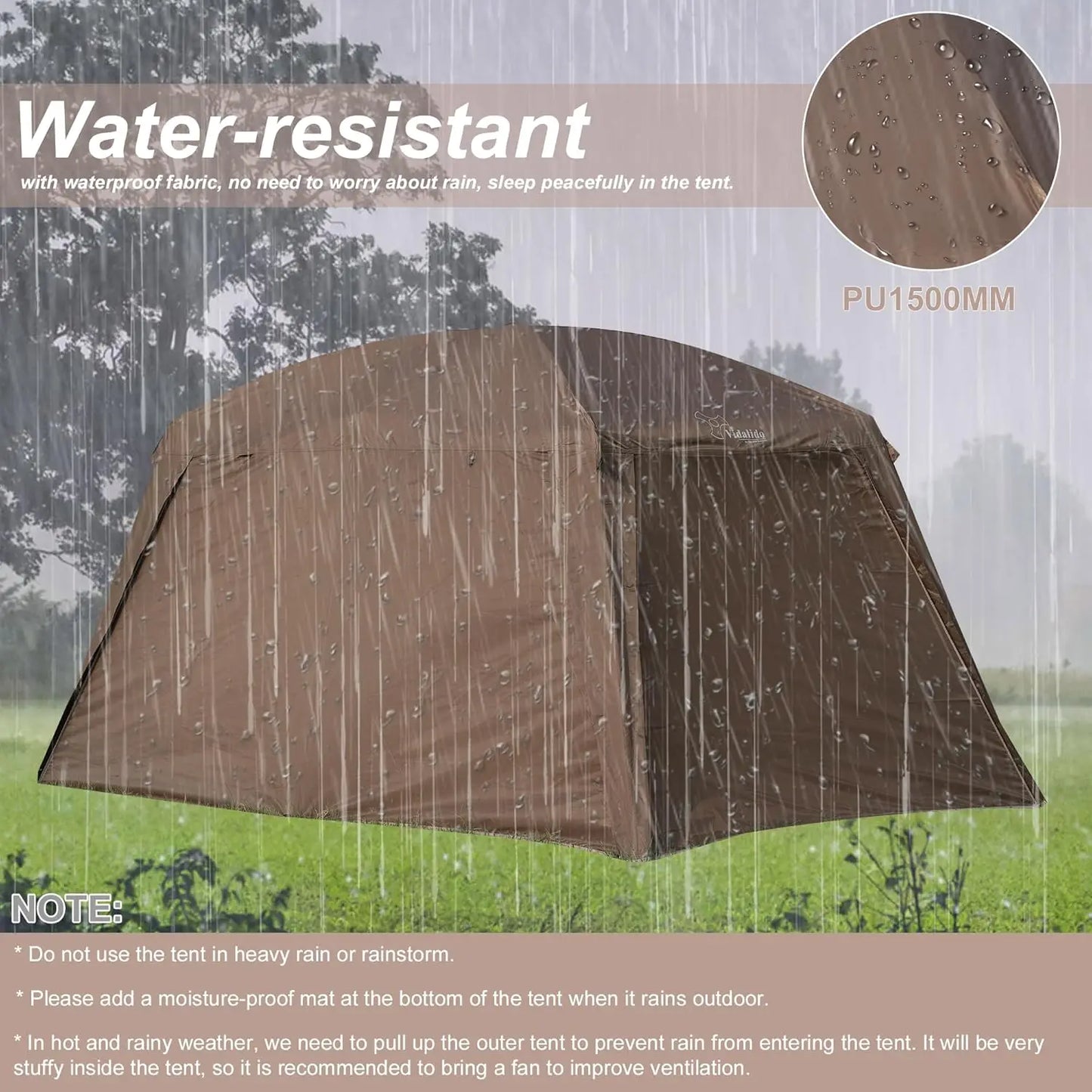 4-6 Person Camping Tent with 3 Doors, 2 Rooms, Waterproof and Portable for Outdoor Family Adventures