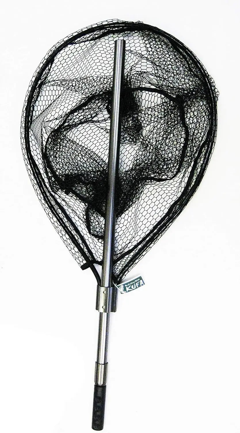 Large Retractable Aluminum Fishing Net, 7'8" Max Length, Lightweight & Durable