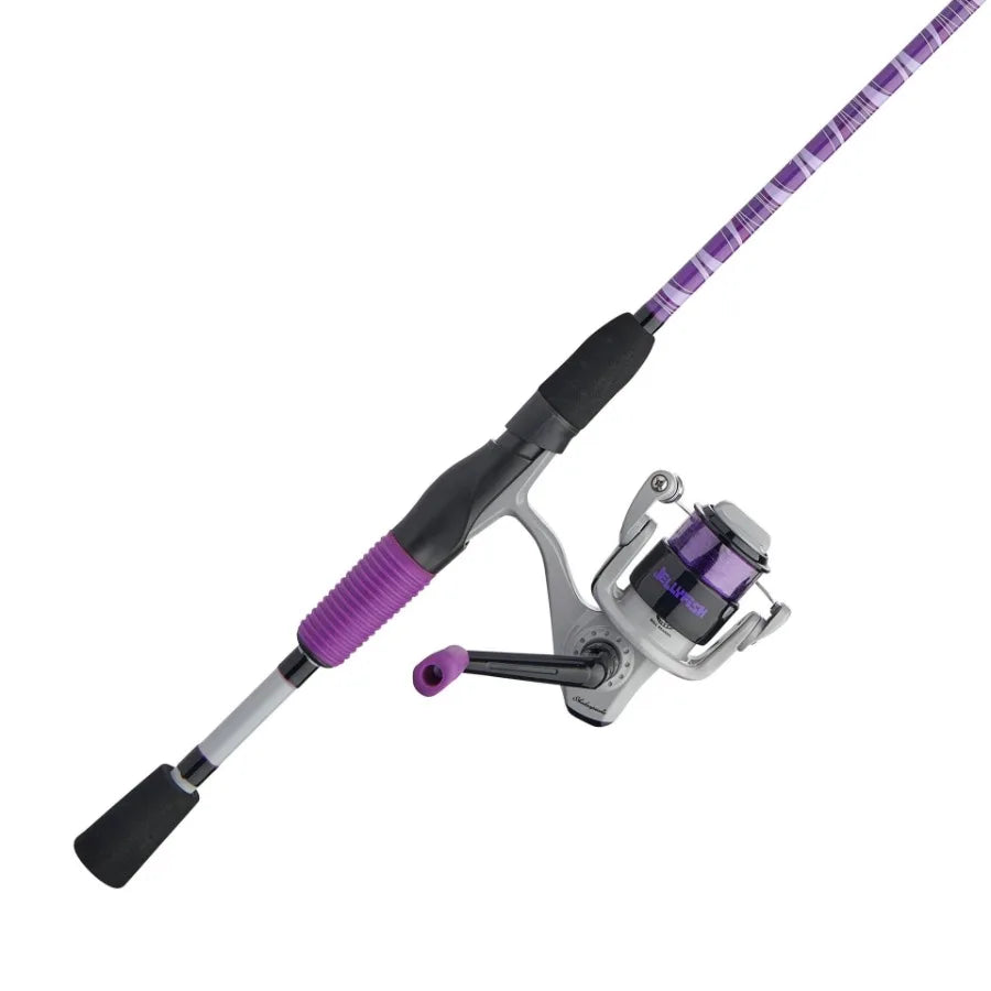 Jellyfish 5'6 Spinning Fishing Rod and Reel Combo Purple
