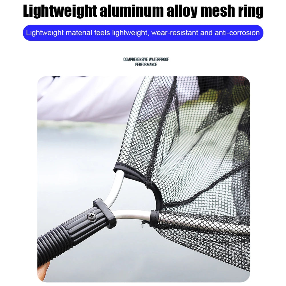 50cm Folding Landing Nets Aluminum Alloy Pole Network Trap Portable Collapsible Retractable Fishing Net Foldable Fishing Tools