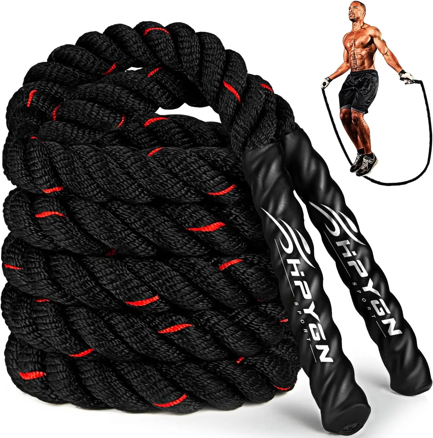 Weighted Jump Rope for Men & Women, 2.8lb 3.8lb 5lb Heavy Skipping Rope, Home Workout Equipment for Strength Training